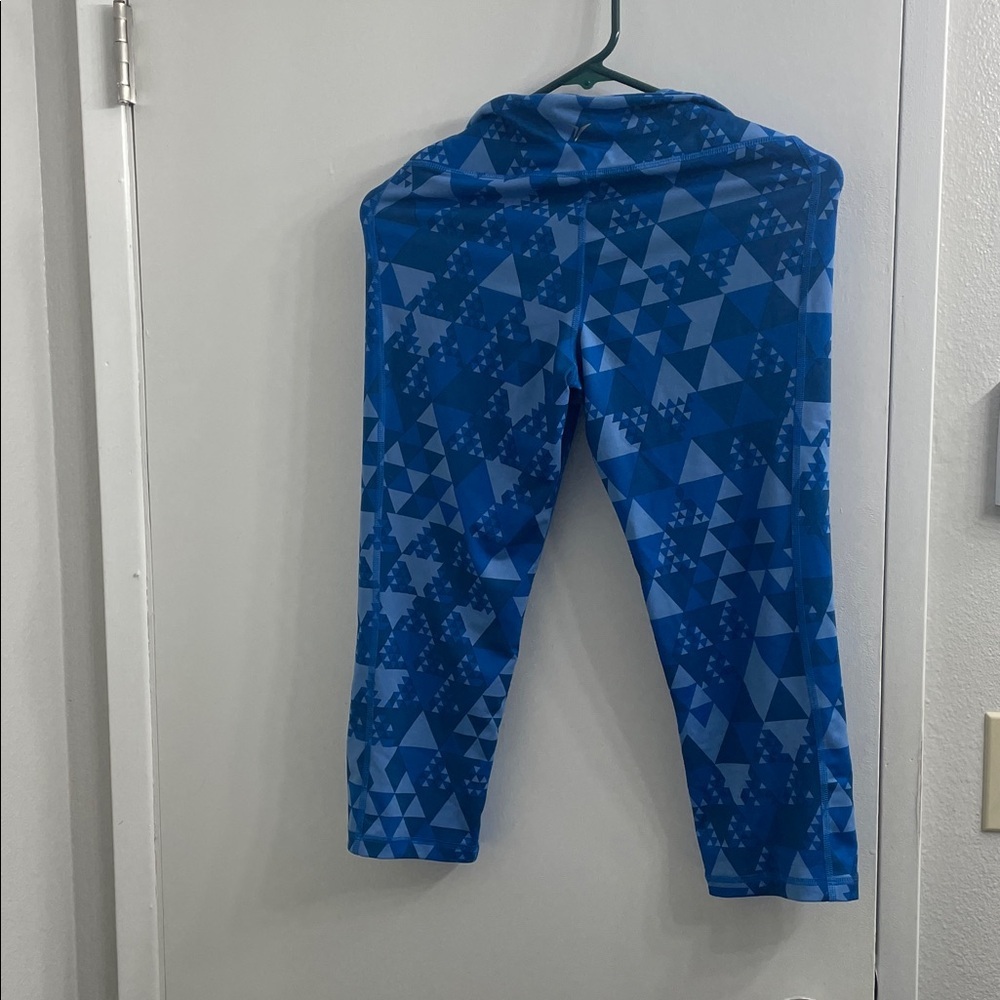 Geometric Blue womens Leggings - Picture 2 of 7